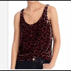 J. Crew rose leopard velvet cami